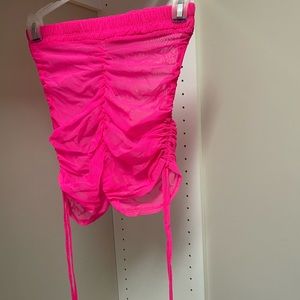 Pink transparent shorts cover up. Very stretchy size 6